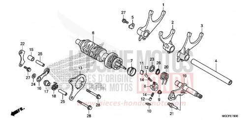 BARILLET DE SELECTION/FOURCHETTE DE SELECTION CB1100CAK de 2019